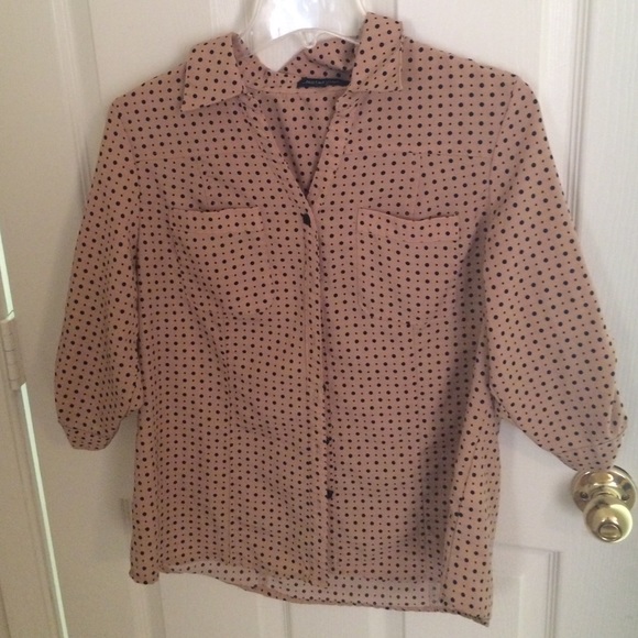 Dotted brown Notations shirt petite Large