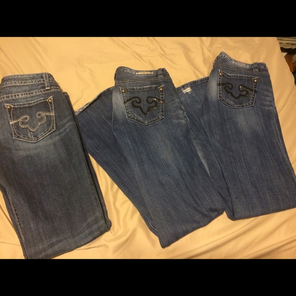 Express Rerock Jeans  3 Pair Size 8L ( inseam 34 )