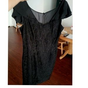 Fancy black lace cocktail dress