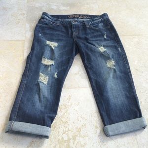 Guess cropped distressed jeans