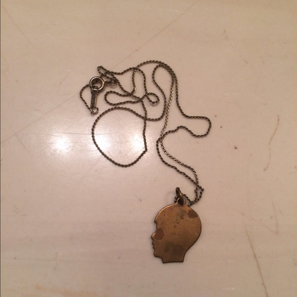 Silhouette necklace copper looking
