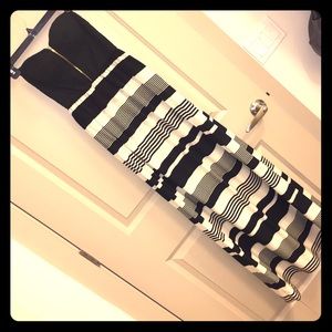 Black and Cream strapless dress