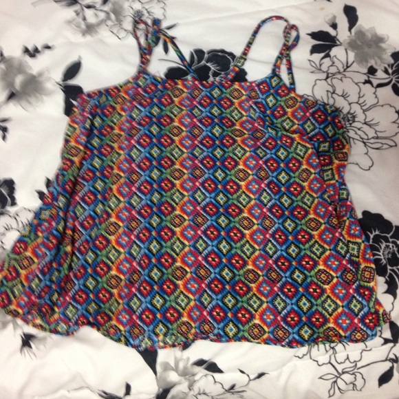 Cute pattern spaghetti strap belly shirt
