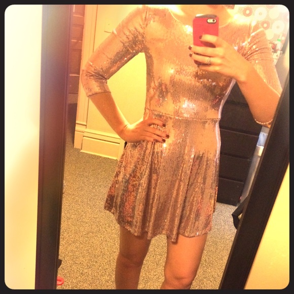 Rose gold sequin dress!