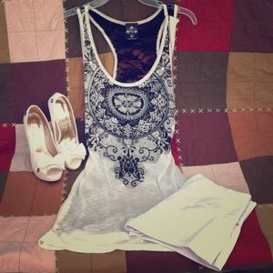 🎉 50% OFF Petrol black lace razor back top/tunic