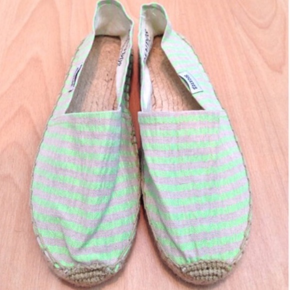 Soludos x opening ceremony  lime and burlap stripe