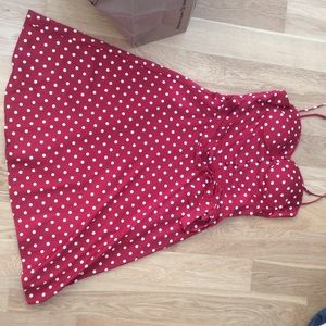 Red polka dot dress