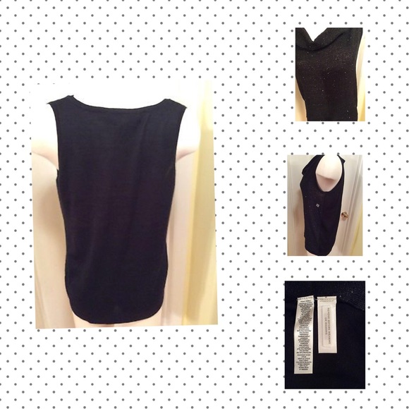 Ann Taylor Loft Sleeveless SEQUIN DRAPE NECK   M - Picture 2 of 2