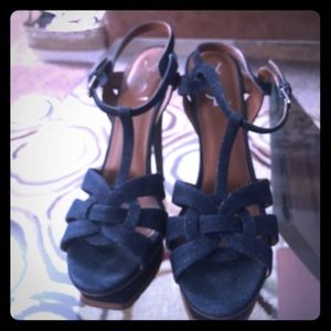 YSL denim sandals