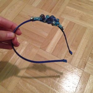 Blue jeweled headband