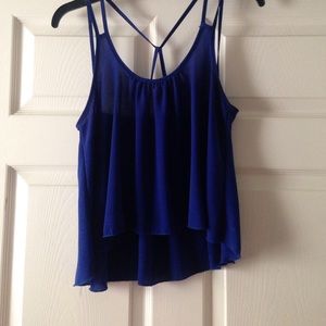 Blue chiffon top