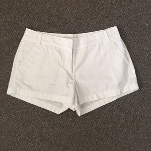 White J. Crew 3 inch Chino Shorts