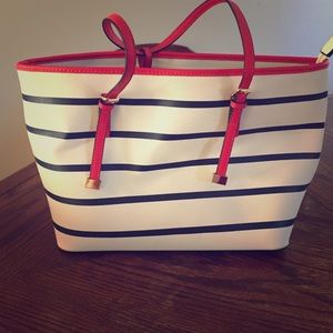 Navy stripped Aldo purse