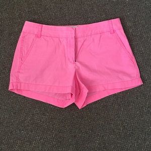 Pink J. Crew 3 inch Chino Shorts