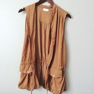 Salmon colored silk vest