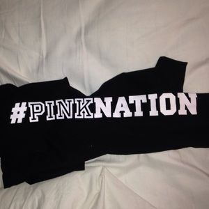 Pink Nation Black Leggings