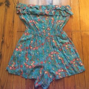 Floral Strapless Romper