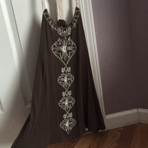Olive and cream colored top