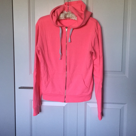 Bright Pink Zip Up Hoodie