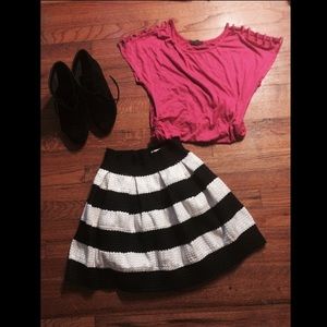 Cute black and white striped bible bandage skirt