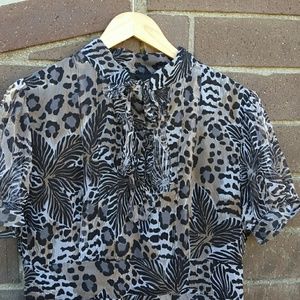 SALE  Leopard Print Silk Dress NWOT