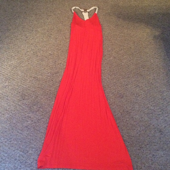 Red maxi dress