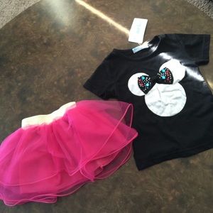 2 piece kids top and tulle skirt