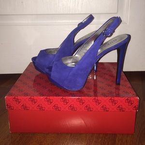 GUESS  suede royal blue heels
