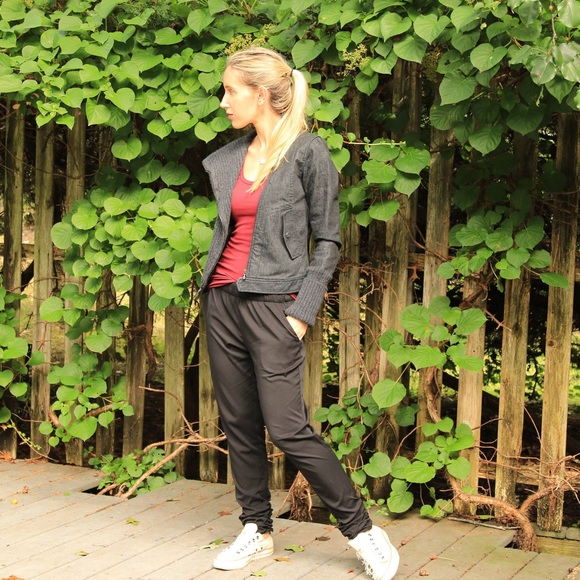 SOLD Black Slouchy Lounge Pants - Picture 2 of 4