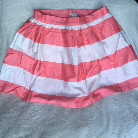 Peach & White Striped Skirt