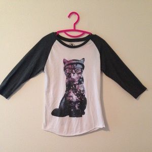 Galaxy Nerd Cat Baseball Tee from Zumies!