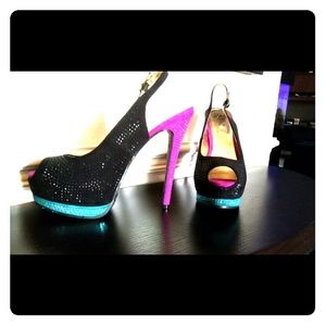 SM New York multi-sparkle heels