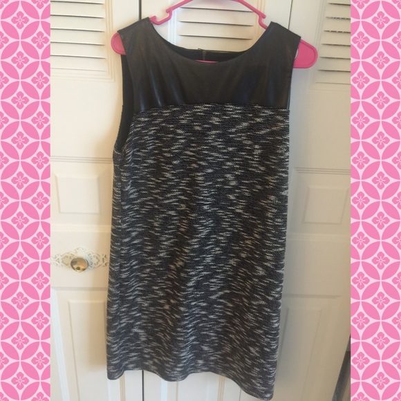 Cynthia Rowley Faux Leather/Knit Sheath Dress