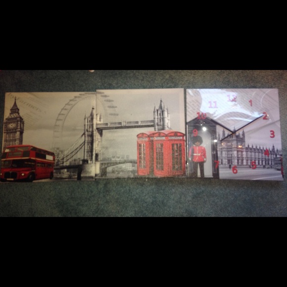 London Themed wall plaques & clock