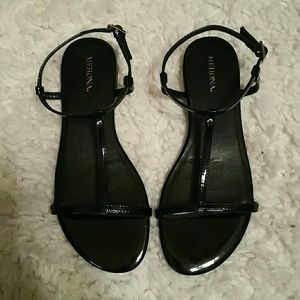 Black Shiny Sandals