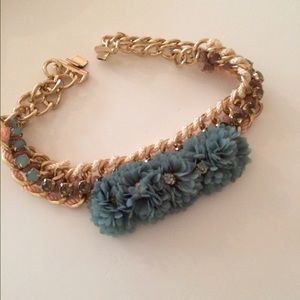 Blue, Floral Anthropologie Necklace