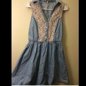 Charlotte Russe - Blue Jean and Lace Dress