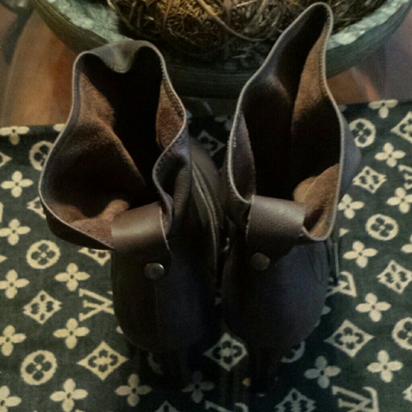 Brown Leather Ankle Boots by Not Too Coy sz 8 - Picture 4 of 4