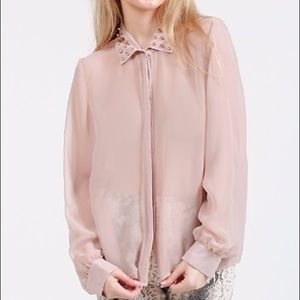 [⚡️final drop⚡️]Spike collar blouse