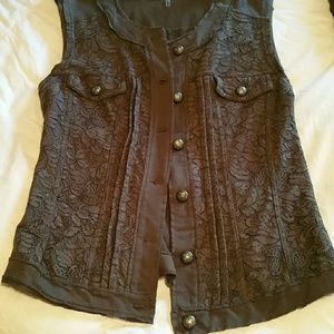 Lace front vest