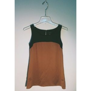 Tan and Black Color Block Tank Top