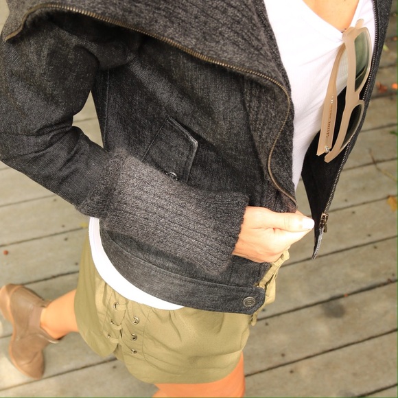 Olive Lace Up Shorts *Last 1! - Picture 3 of 4