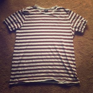 Men's Burgundy/White Striped Shirt