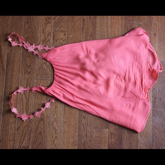 Pink Tank Top w/ Flower Straps