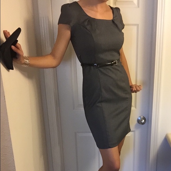 Grey and black sheath dress