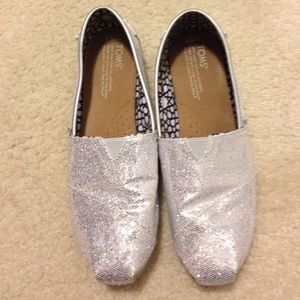 Silver Glitter Toms
