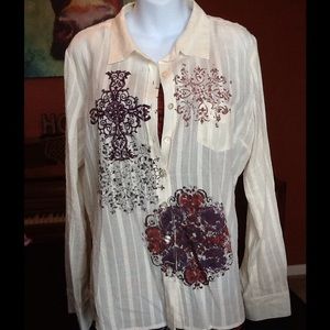 Long sleeve button up and cami