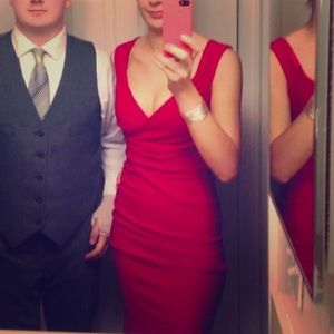 Lady Love Song Sheath Dress in Ruby