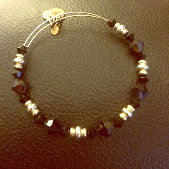 ALEX AND ANI black Swarovski beaded bangle