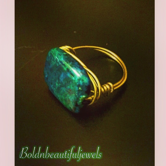 Teal handmade ring